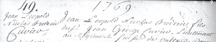 Cuvier's record of baptism (Original).jpg